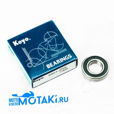 Подшипник 6901 2RS заднего вариатора скутер 139QMB, Хонда (закрытый резиной, KOYO)