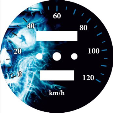 Наклейка спидометра Альфа и др. 120 км/ч. (Череп ТИП34)