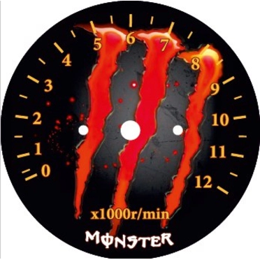 Наклейка тахометра Альфа и др. (Monster красно-оранжевая ТИП38)
