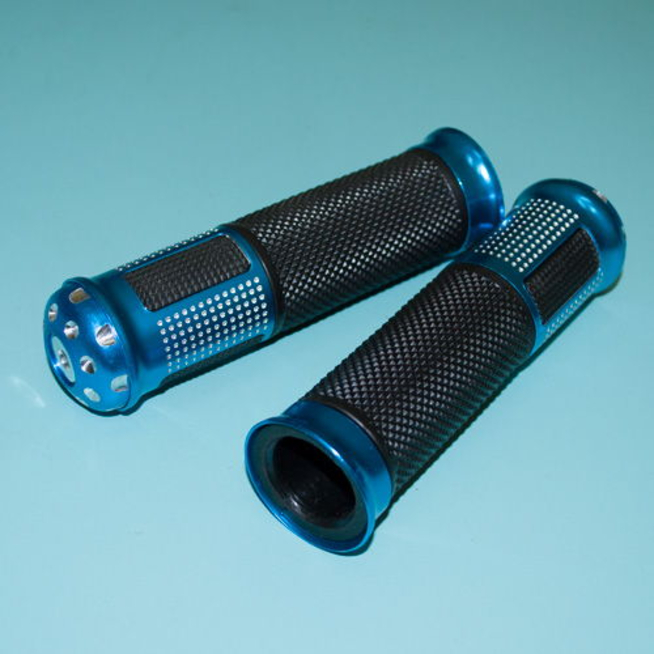 Ручки руля BUNGBON (грипсы синие, металл и резина, на руль 22 мм.)