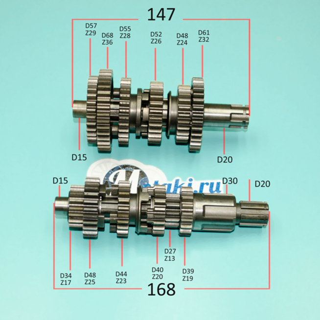 Коробка передач CG-CB (валы КПП 147: 29/36/28/26/24/32 и 168: 17/25/23/20/13/19)