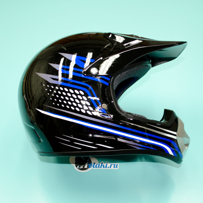 Шлем BLD819 (черно-синий, размер XS, НО реально 57-58, кросс)