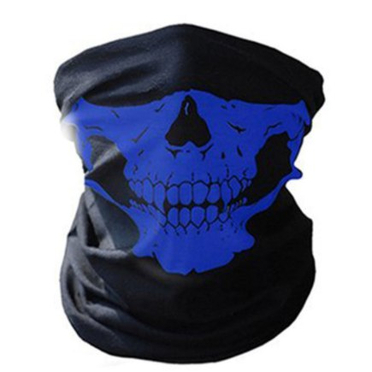 Бафф Череп тип509 (синий на чёрном, шарф-маска отлично тянется)