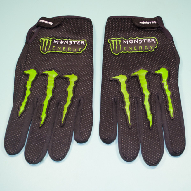 Перчатки Monster Energy (размер XL, черные, зеленые вставки)