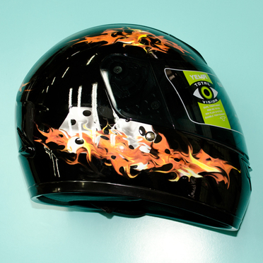 Шлем YEMA YM-802A (черный Flame, размер S 55-56 НО реально 57-58, интеграл)