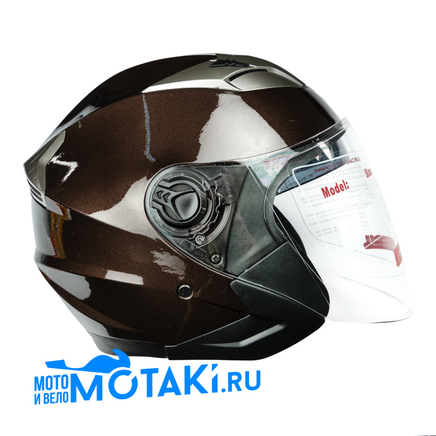 Шлем HIZER B208 (коричневый металлик, 2 ВИЗОРА, размер M, открытый)