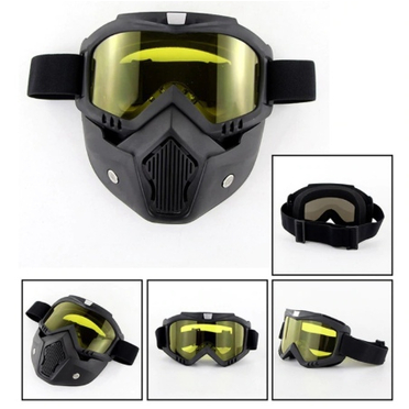 Очки защитные с маской Moto (желтое стекло, маска-фильтр снимается)