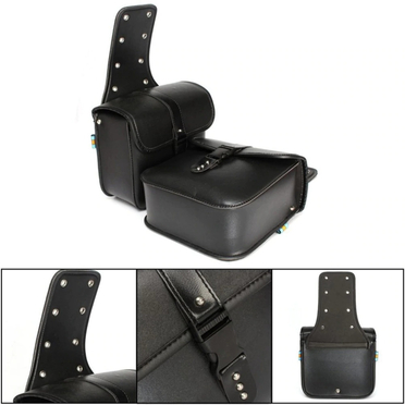 Сумки багажные на седло мото (черный кожзам 264 x 260 x 115 мм.)