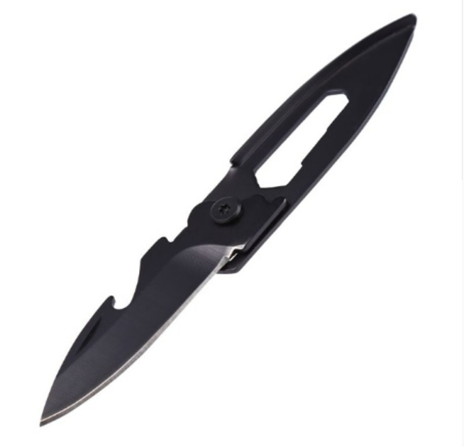 Нож - мультитул тип1 (черный, сталь, 125 мм.)