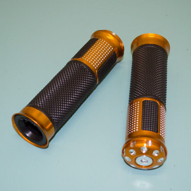 Ручки руля BUNGBON (грипсы оранжевые, металл и резина, на руль 22 мм.)