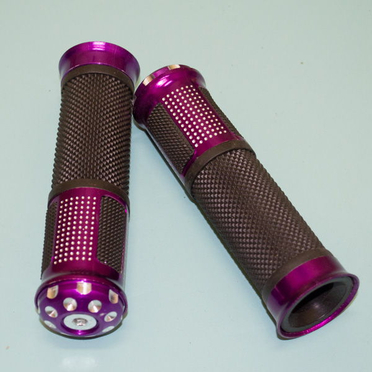 Ручки руля BUNGBON (грипсы фиолетовые, металл и резина, на руль 22 мм.)