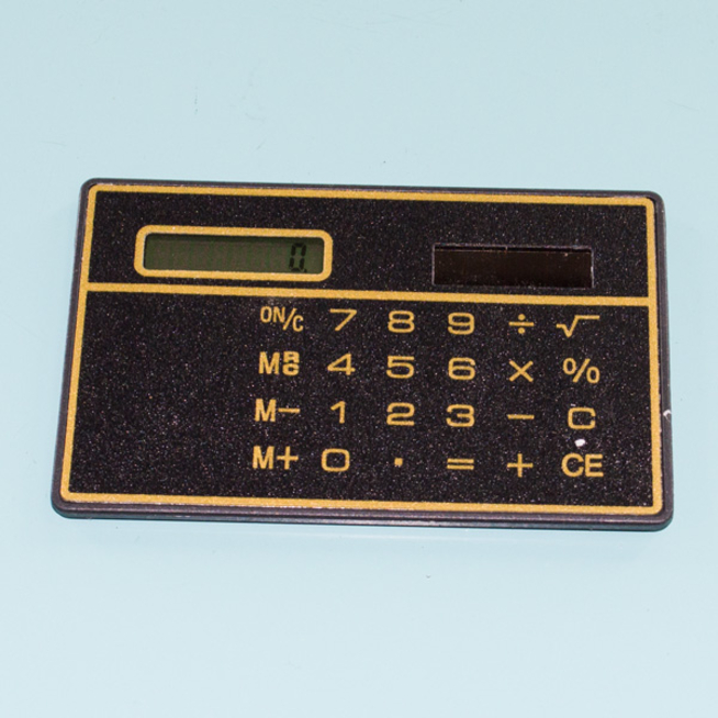 Калькулятор визитка кредитка (на солнечной батарее, черный)