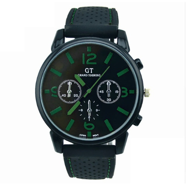 Часы Grand Touring тип1 (черно-зеленые, стекло, сталь)