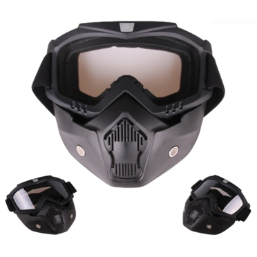 Очки защитные с маской Moto (прозрачное стекло, фильтр снимается)