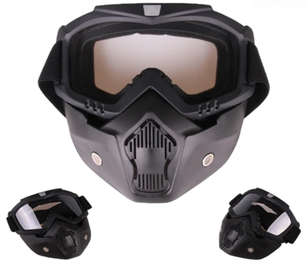 Очки защитные с маской Moto (прозрачное стекло, фильтр снимается)