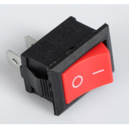 Выключатель клавишный без подсветки (квадратный красный 20 х 15 х 25 мм.)