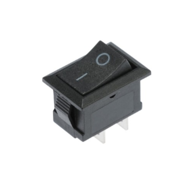 Выключатель клавишный без подсветки (квадратный черный 20 х 15 х 25 мм.)