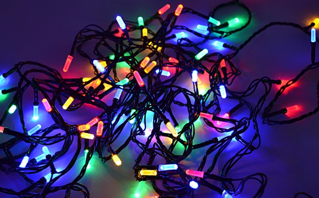 Гирлянда светодиодная LED (160 ламп, 7500 мм., питание от сети 220В, многорежимная)