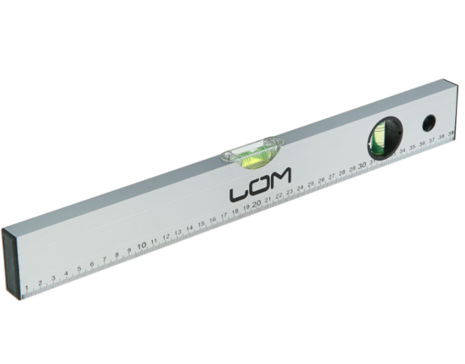 Уровень алюминиевый LOM (2 глазка, линейка 300 мм.)