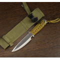 Нож в оплетке (185 мм., лезвие drop-point, зеленый чехол)