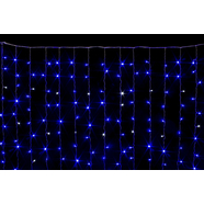 Гирлянда штора 200 LED ламп (1.8х1.8 м., соединяемая, синяя, питание от сети 220Вт)