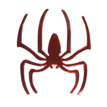 Наклейка паук (красный, 3D гибкая, 90 x 75 мм.)