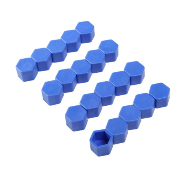 Колпачки силиконовые на колесные болты (21 мм. х 20 шт., от +300 до -25 градусов, синие)