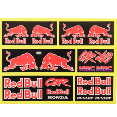Наклейки Red Bull CBR 5880 (винил, красные, 230 х 165 мм., 6 шт.)