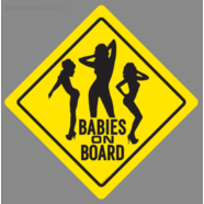 Наклейка BABIES ON BOARD (винил, 180 x 180 мм.)