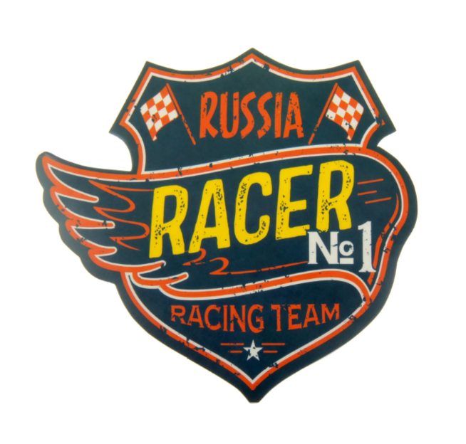 Наклейка Russia Racer (винил, 150 x 140 мм.)