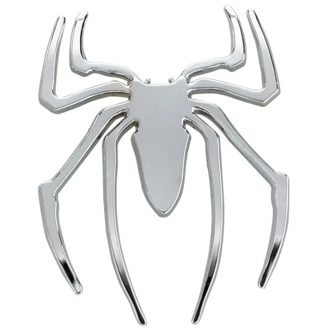 Наклейка паук (хром, 3D гибкая, 90 x 75 мм.)