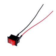 Выключатель клавишный без подсветки с проводом (квадратный красный 20 х 15 х 25 мм.)