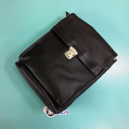 Сумка портфель (1 застежки, с лямками за спину, натуральная кожа, черный, формат А4) N7.2