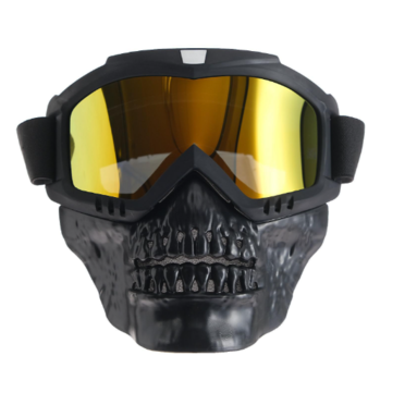 Очки защитные с маской SKULL (радужное стекло, маска-фильтр снимается)