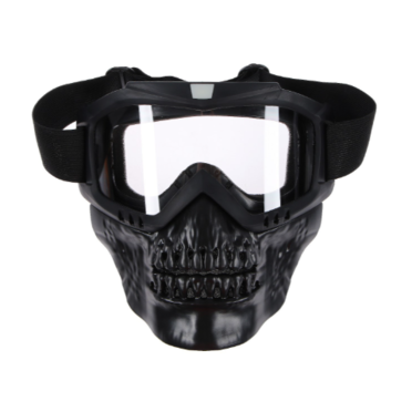 Очки защитные с маской SKULL (прозрачное стекло, маска-фильтр снимается)