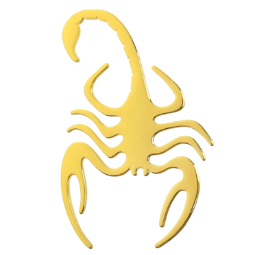 Наклейка скорпион (золото, 3D гибкая, 120 x 80 мм.)