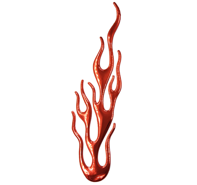 Наклейка Языки Пламени (красные, 3D гибкая)