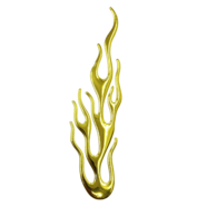 Наклейка Языки Пламени (золото, 3D гибкая, 195 x 50 мм.)