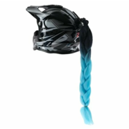Коса на шлем (крепление присоской, 600 мм., черно-голубая)