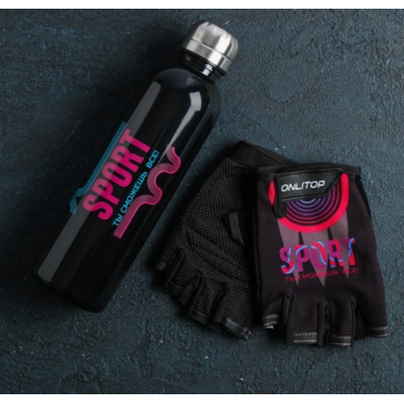 Бутылка и перчатки SPORT (600 ml, размер M)