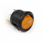 Выключатель клавишный с подсветкой (круглый оранжевый d22 мм.) ТИП2