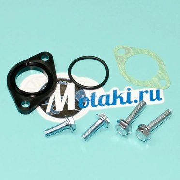 Проставка карбюратора TTR125, YX140 (h5 x d26 мм., резинка, прокладка патрубок-картер, болты)