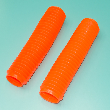 Гофры вилки кросс мото (оранжевые 2 шт. 320 x d42 и d56 мм)