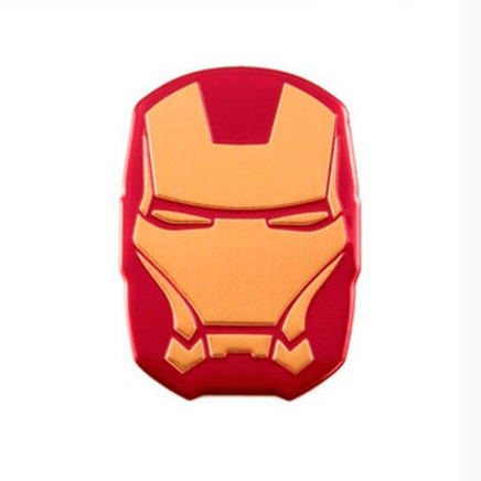 Наклейка IRON MAN - Железный Человек (металлическая 3D, красная, 45 x 65 мм.)