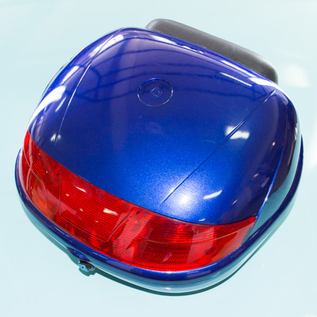 Кофр багажный для мопеда, скутера ZH-518C (синий с плоским отражателем, 420 x 390 x 290)