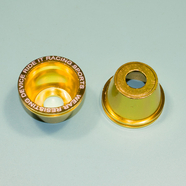 Колпак декоративный на ось колеса, амортизатор (2 шт., золото, слайдеры D45 мм.)