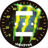 Наклейка спидометра СП-158 производства Россия (Monster желто-зеленая ТИП6)