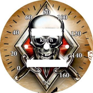Наклейка спидометра СП-158 производства Китай (череп, тип 12) Иж Урал Днепр