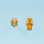 Заглушка в резьбу (2 шт., смайлики золото, М10 x 9 x шаг 1.25 мм.)