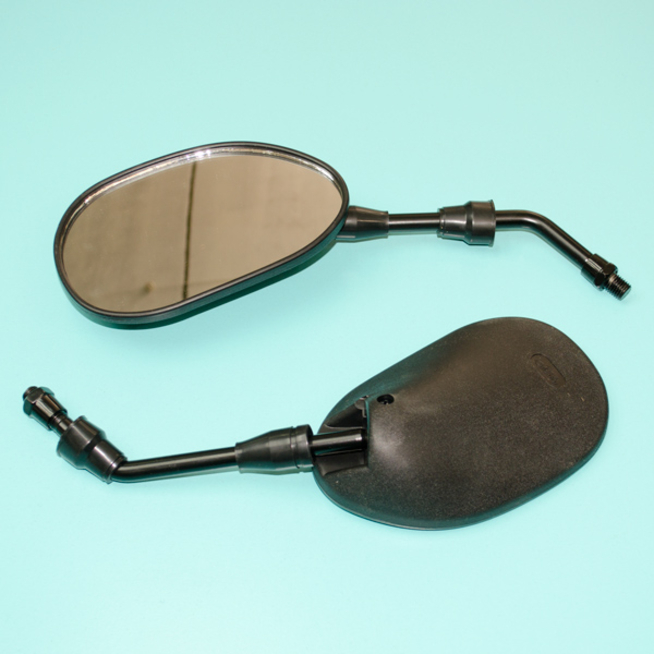 Зеркала 036 (пластиковые, черные, овальные, М10 x 135 x 80 мм.)